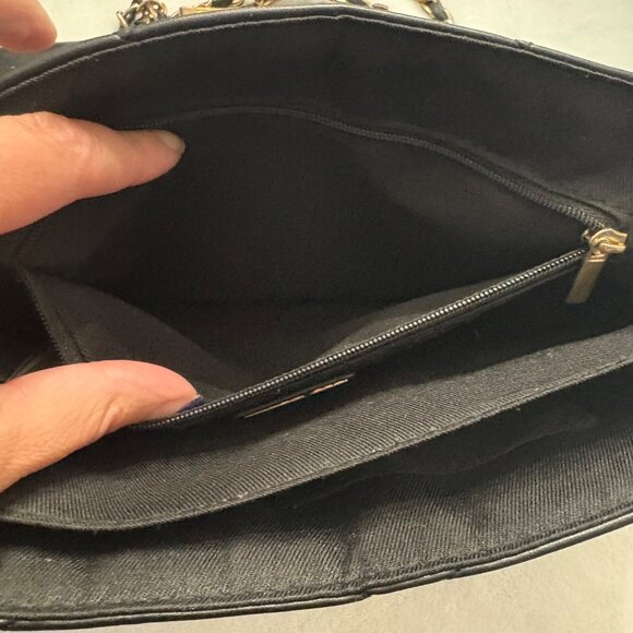 Aldo Black Quilted Chain Strap Shoulder Bag W/ GoldTone Accent & Decorative Pins - Picture 12 of 16